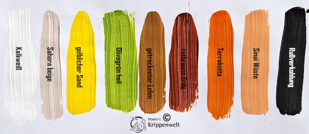 Farben - 9er Set Acryl für orientalische Krippen