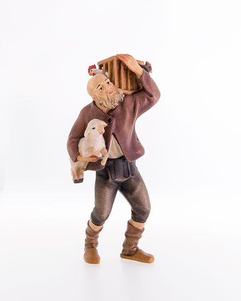 geschnitzte Krippenfiguren von Lepi aus dem Grödnertal