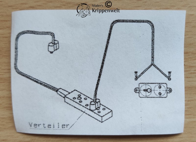 Schalter mit Steckdose für die Krippenelektrik