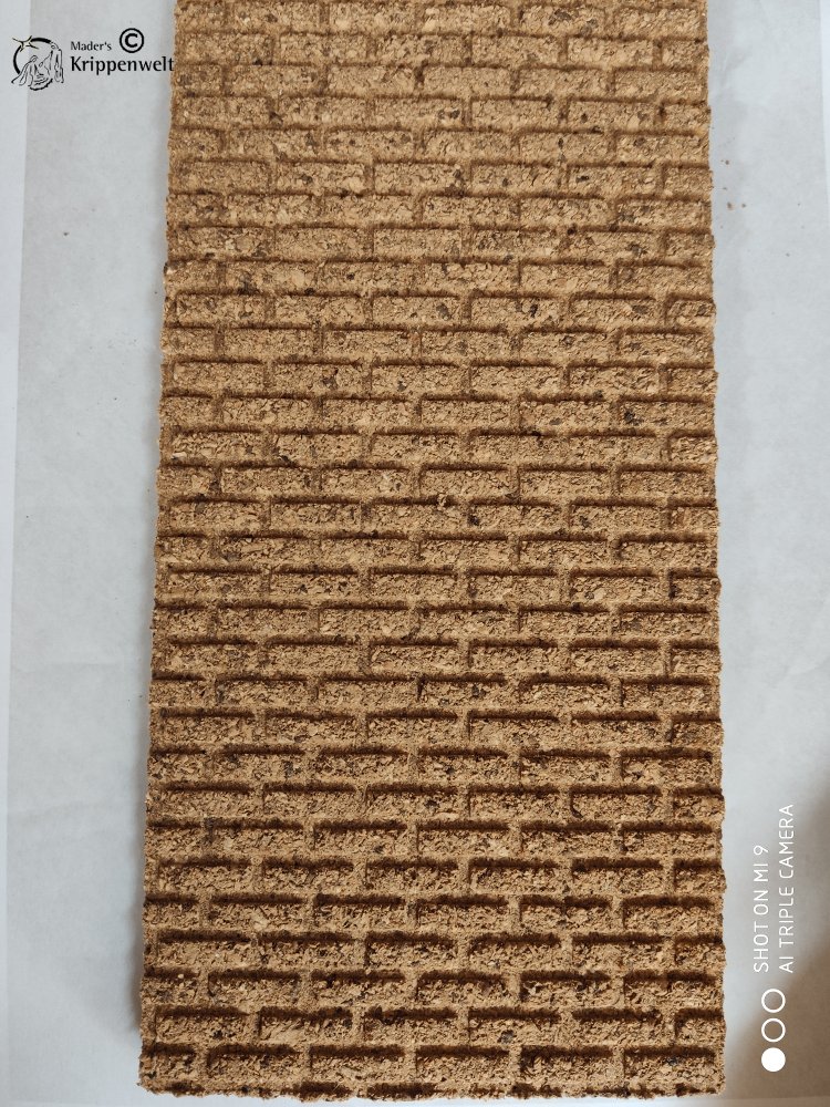 Artikel anzeigen Strukturplatte aus Kork mit gerade verlaufender Mauerstruktur