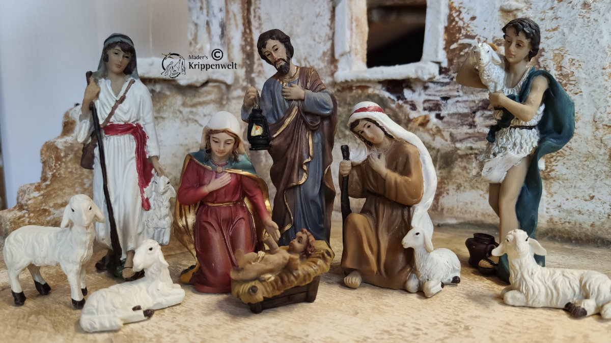 Artikel anzeigen orientalisches Krippenfiguren Set aus Kunstharz 10cm und 15 teilig