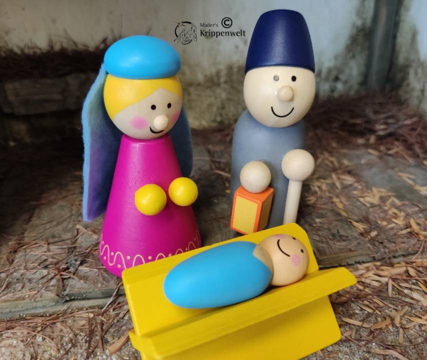 Krippenfiguren aus Holz speziell für Kinder