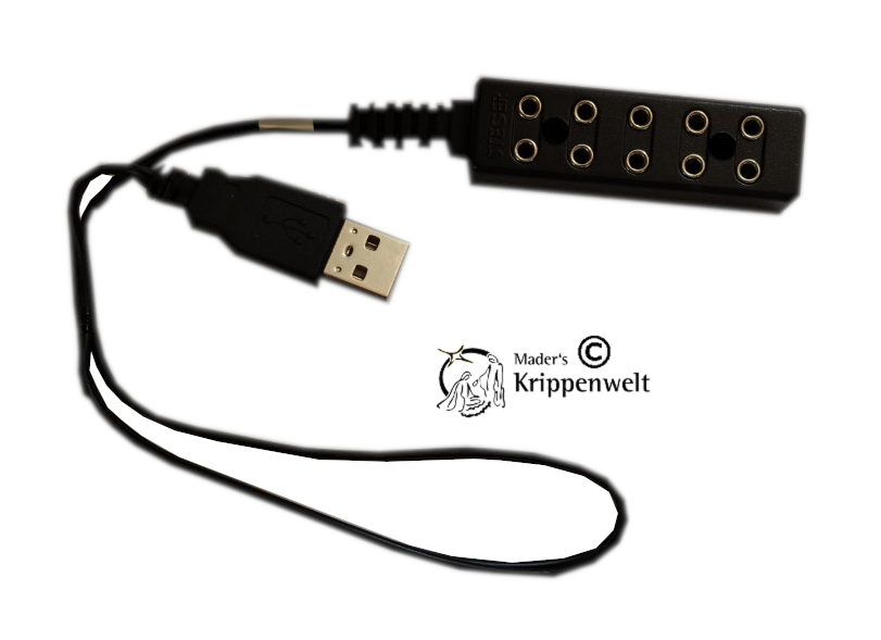 Artikel anzeigen Verteiler mit USB - Stecker für ihre Krippenbeleuchtung