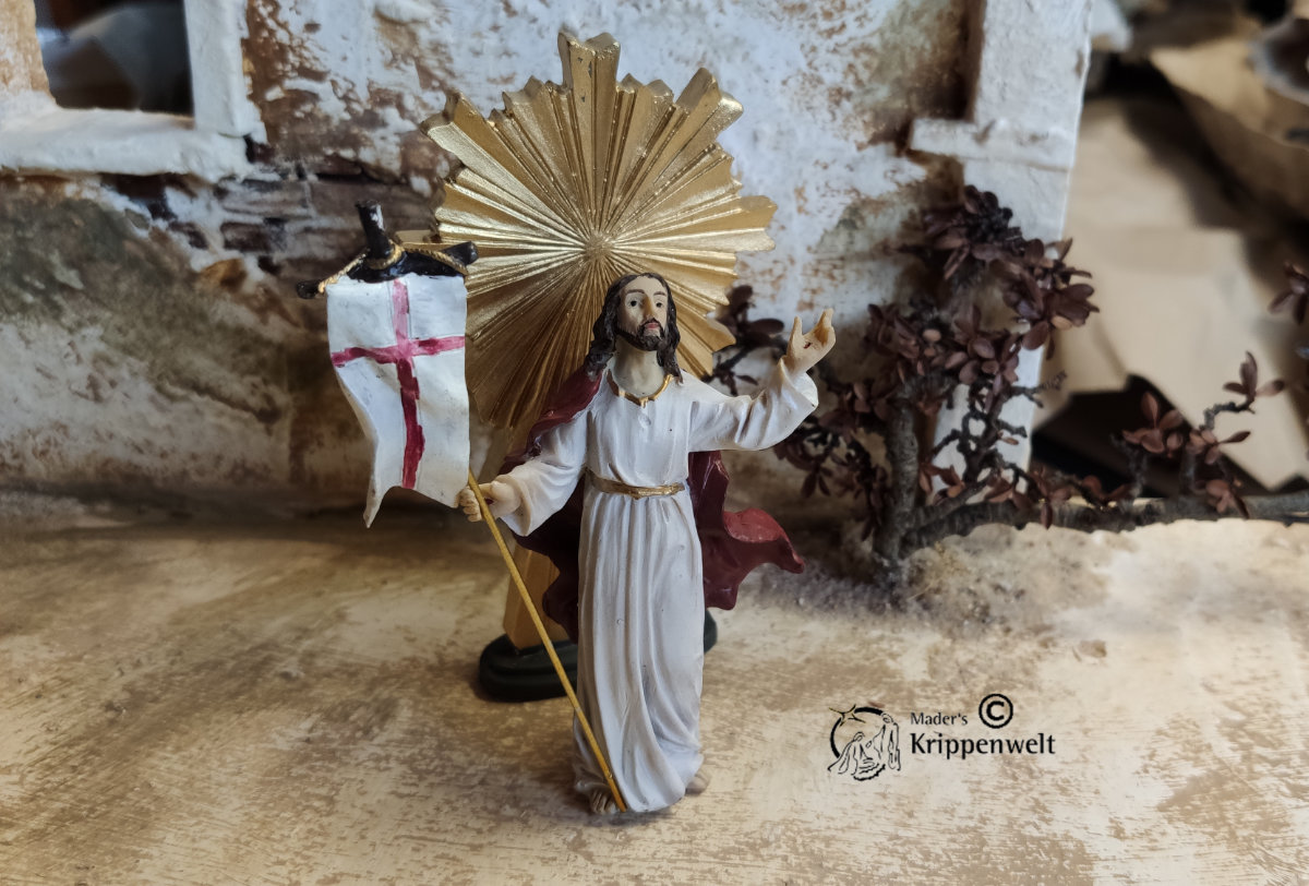 Artikel anzeigen Krippenfiguren aus Kunstharz Passionskrippe die Auferstehung