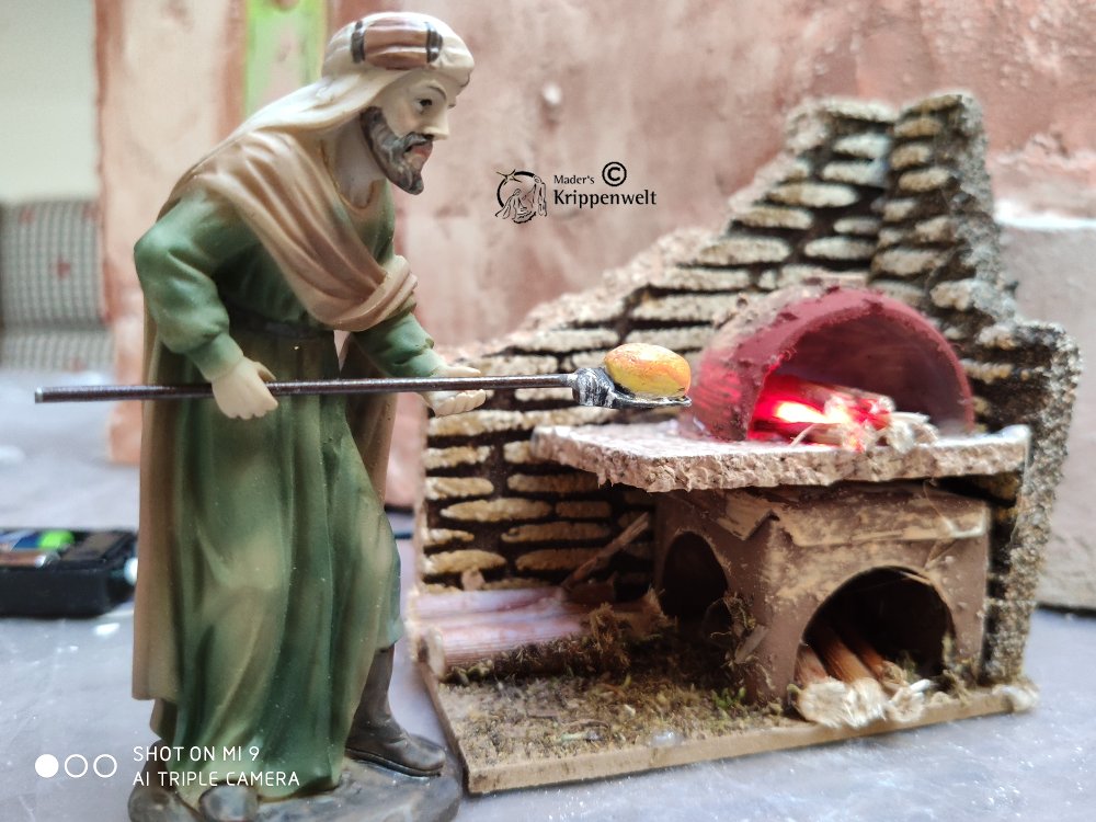klicken um großes Bild anzuzeigen Eck Backofen als schöne Krippendekoration