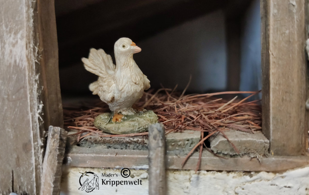 klicken um großes Bild anzuzeigen Krippenfiguren aus Kunstharz Taube stehend