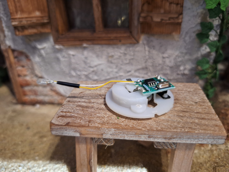 LED Flackerlicht gelb mit Batterie und Timer