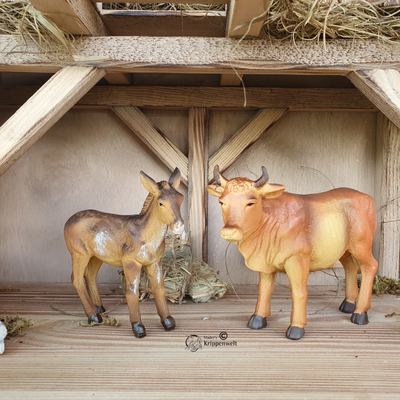 Krippenfiguren - Ochs und Esel aus Polyresin