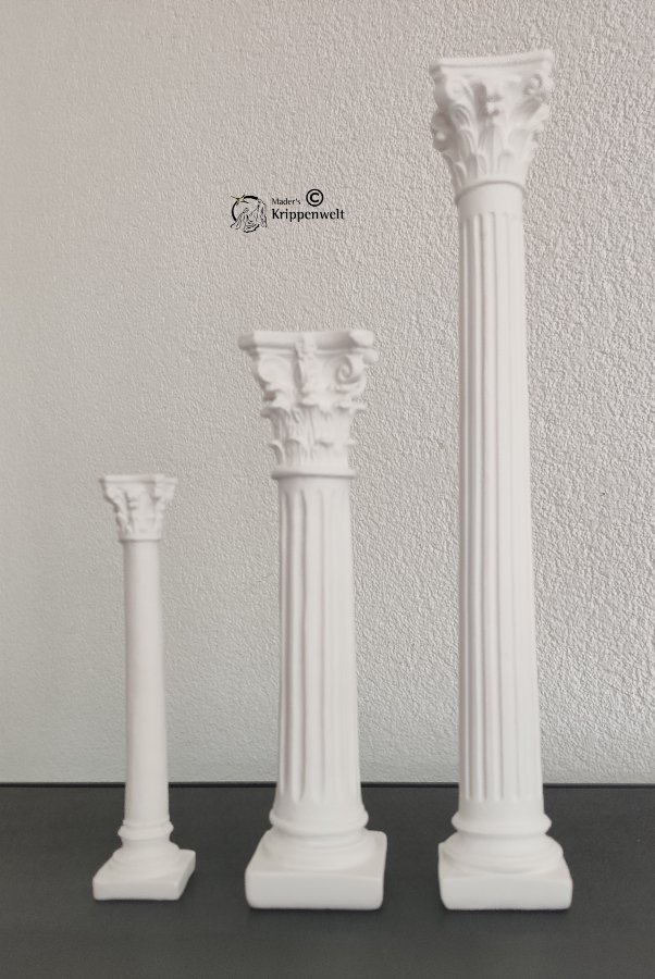 Säulen-Bruchsäulen-Säule in 15, 21 oder 29cm mit sehr schönem Kapitell, Säulen-Kapitell, Krippenzubehör